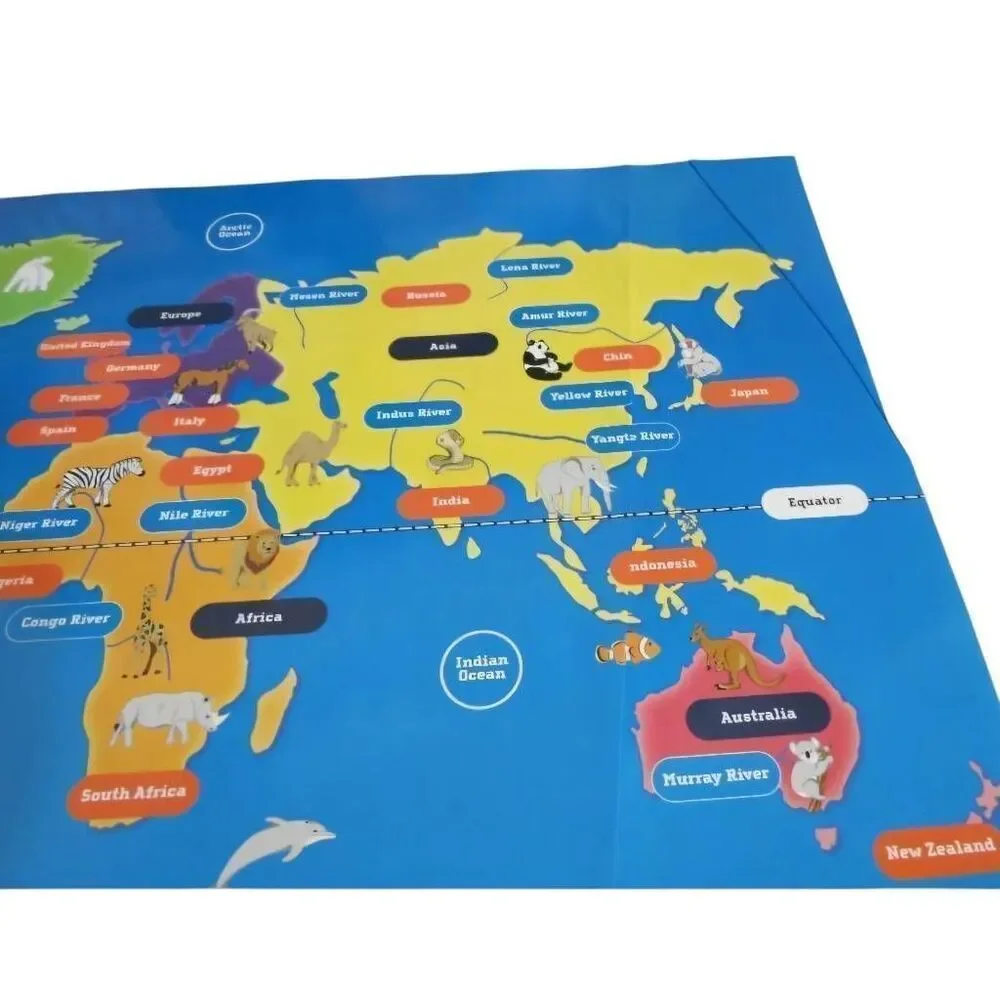 Discovery Kids Activity World Map 76 pieces Toy learning map